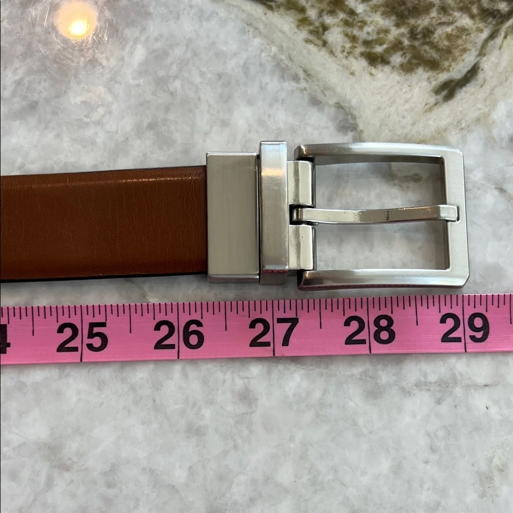 Kids small Reversible Black or Brown Leather Belt with Silver Buckle